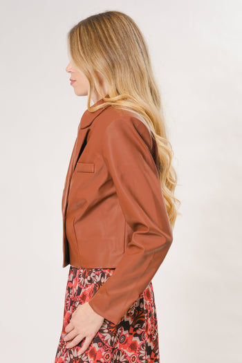 LEATHERETTE CROP JACKET Area Stars