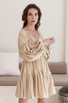 Alessandra Balloon Sleeve Mini Dress (Sale) ELF