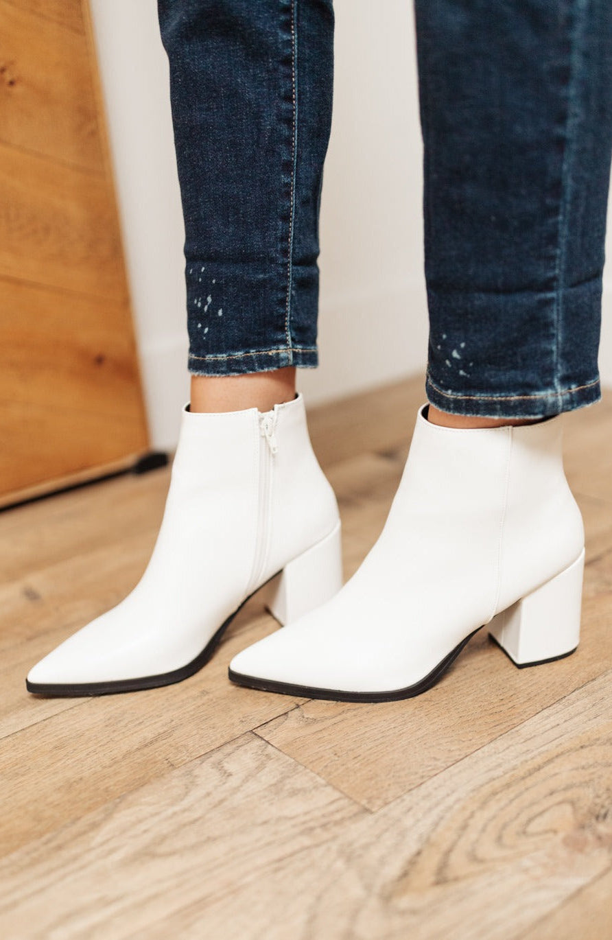 Amari Ankle Boots in White Ave Shops