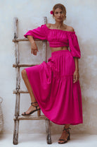 Annabelle Boho Linen Maxi Skirt ELF