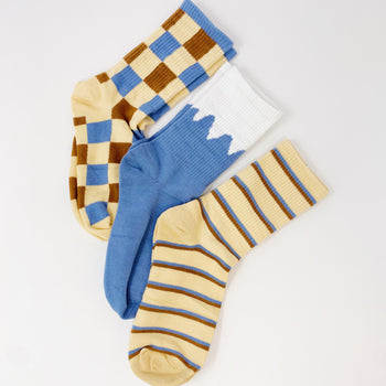 Trendy Pattern Trio Socks Set Ellisonyoung.com