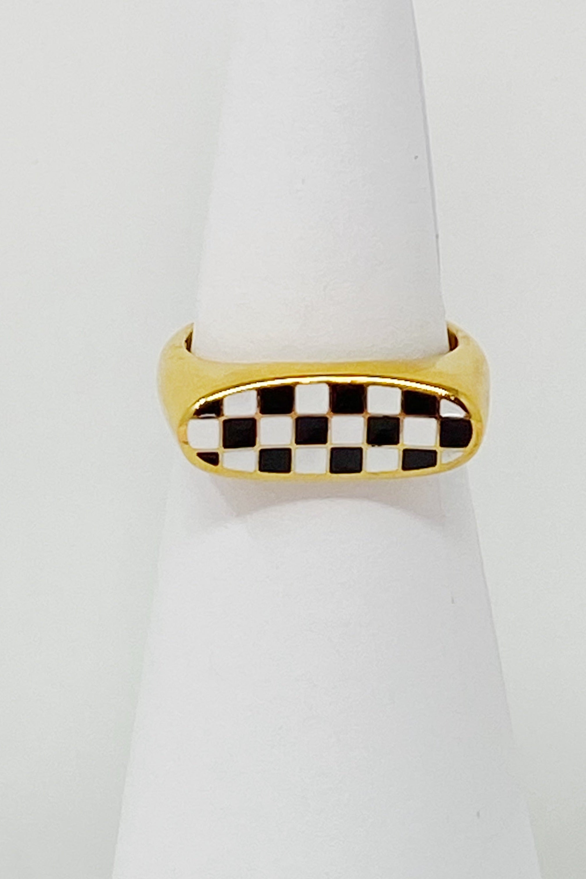 Checkered Oblong Ring Ellisonyoung.com