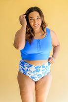 Bermuda Button Up Swim Top and Floral Swim Bottoms Ave Shops