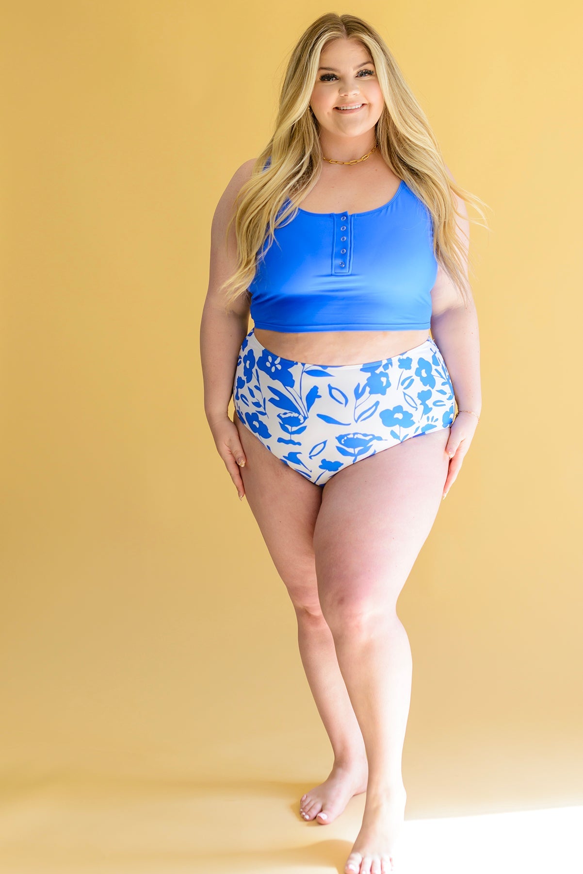 Bermuda Button Up Swim Top and Floral Swim Bottoms Ave Shops