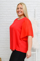 Best Of My Love Short Sleeve Blouse In Red Ave Shops