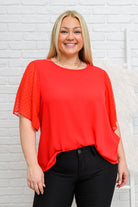 Best Of My Love Short Sleeve Blouse In Red Ave Shops