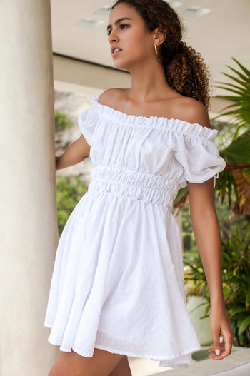 Butterfly Bliss Off Shoulder Mini Dress ELF