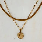Double Chain Initial Necklace Ellisonyoung.com