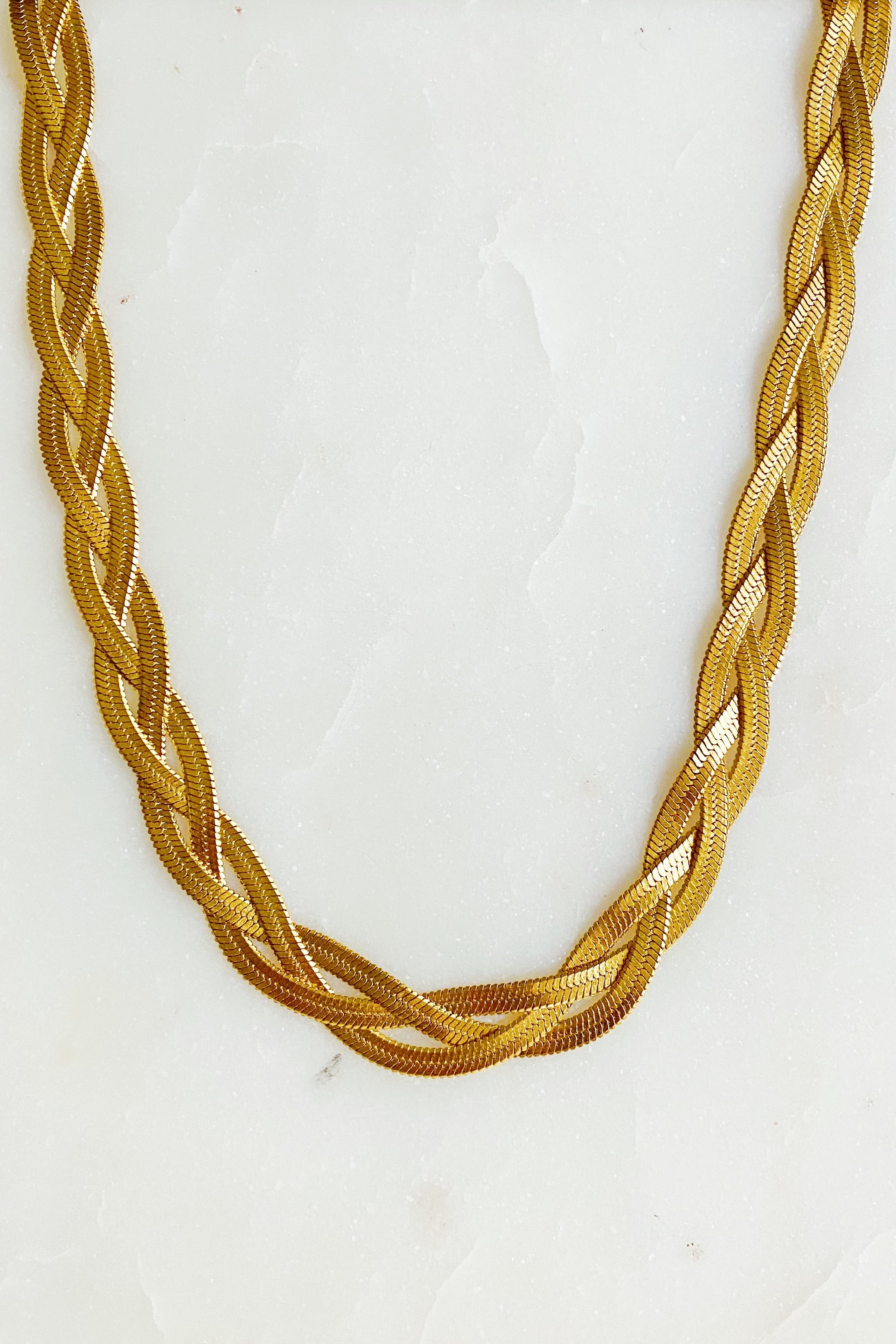 Braided Herringbone Chain Necklace Ellisonyoung.com