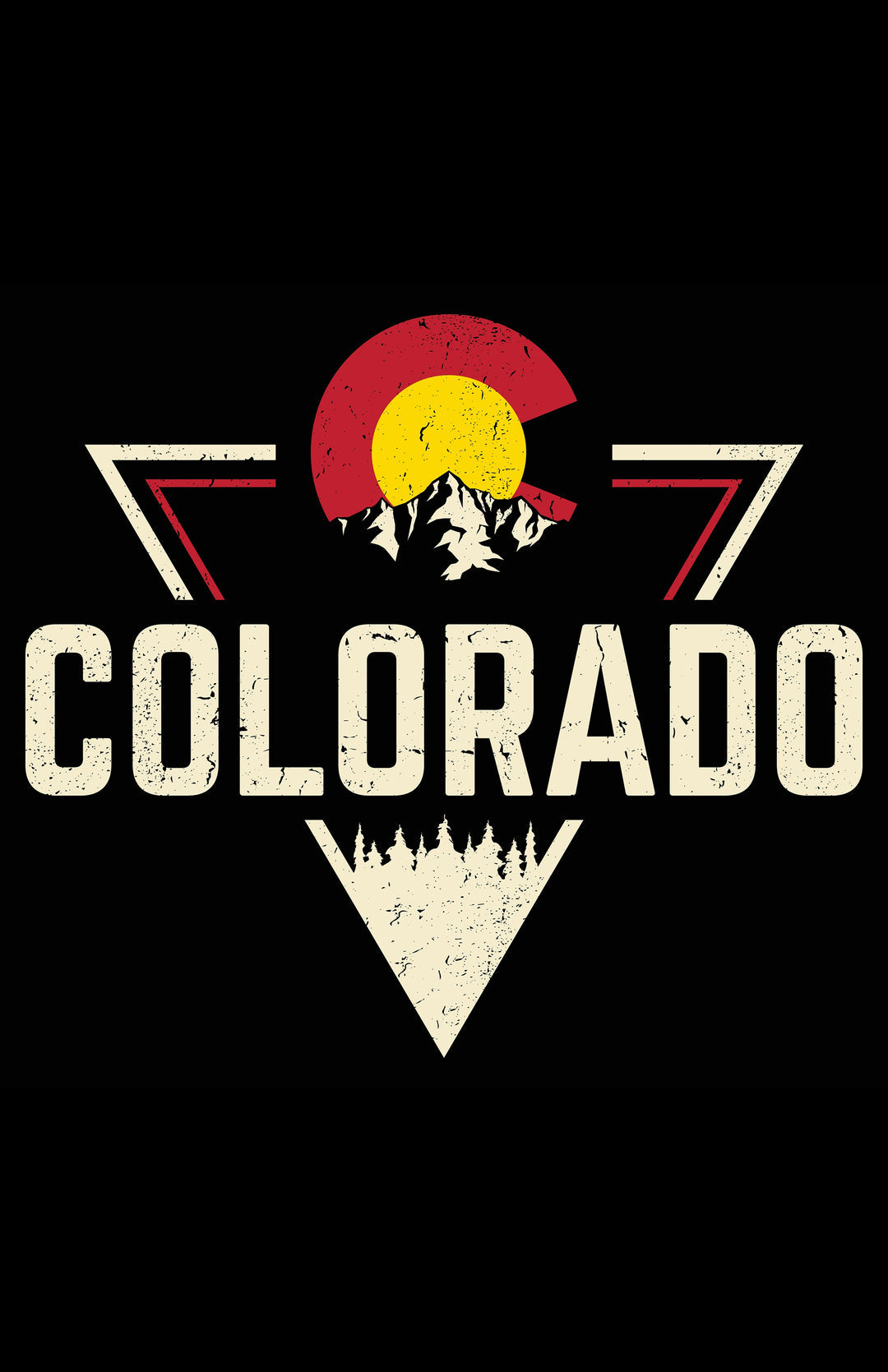 Colorado Threads Mountain Triangle Unisex Performance Tee Black Colorado Threads Clothing