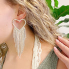 Fringed Shine Heart Earrings Ellisonyoung.com