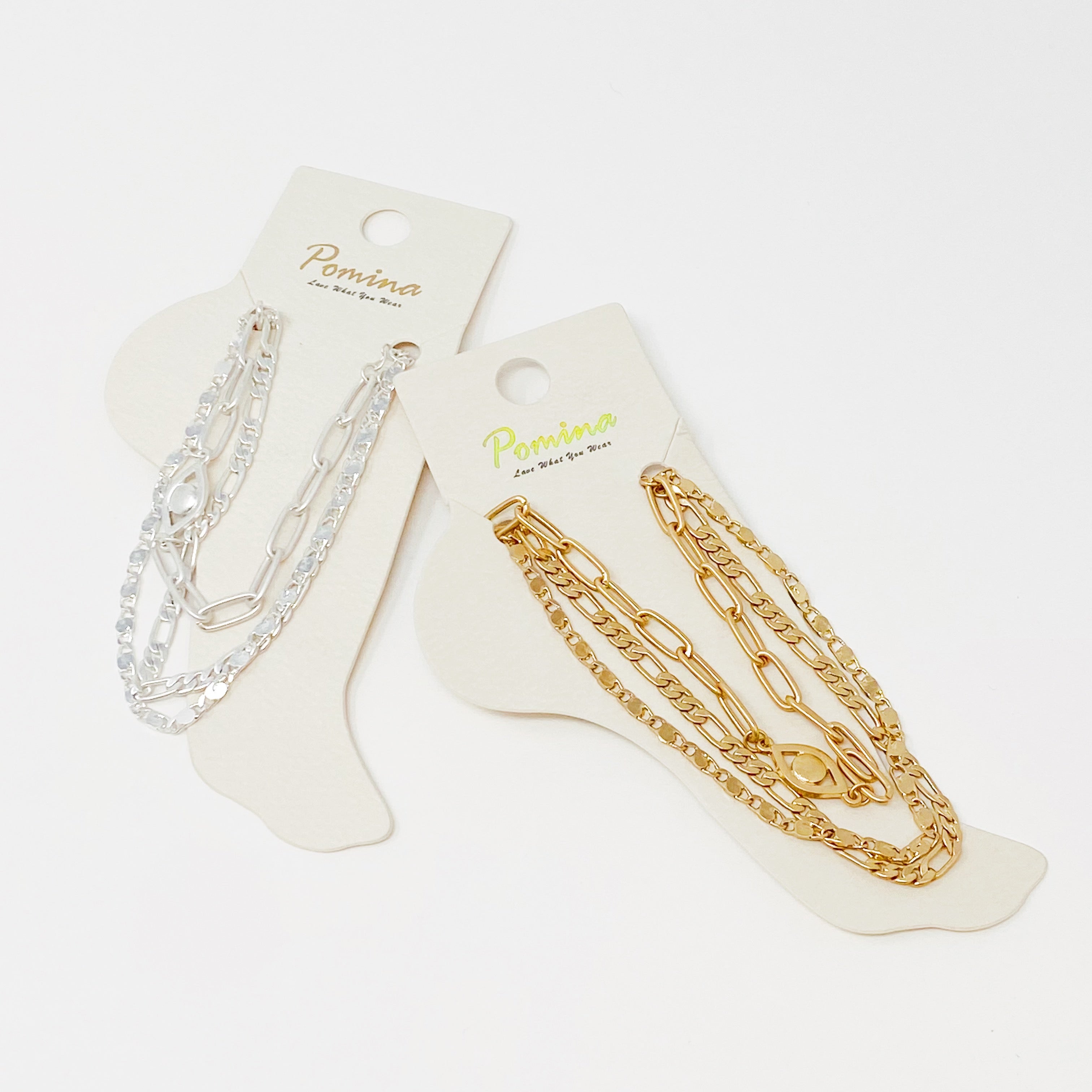 On Trend Chain Anklet, Set of 3 Ellisonyoung.com