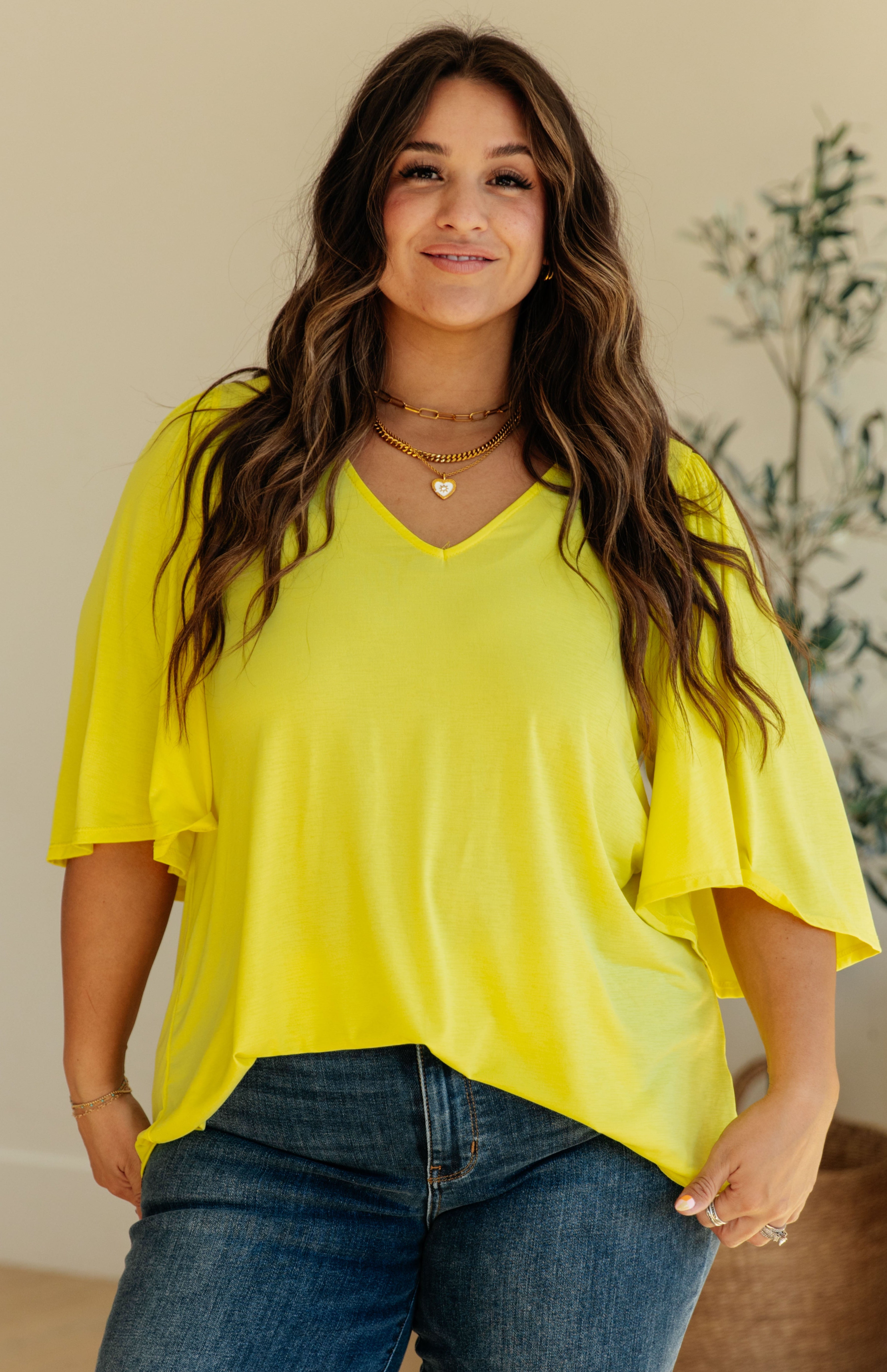 Cali Blouse in Neon Yellow Ave Shops