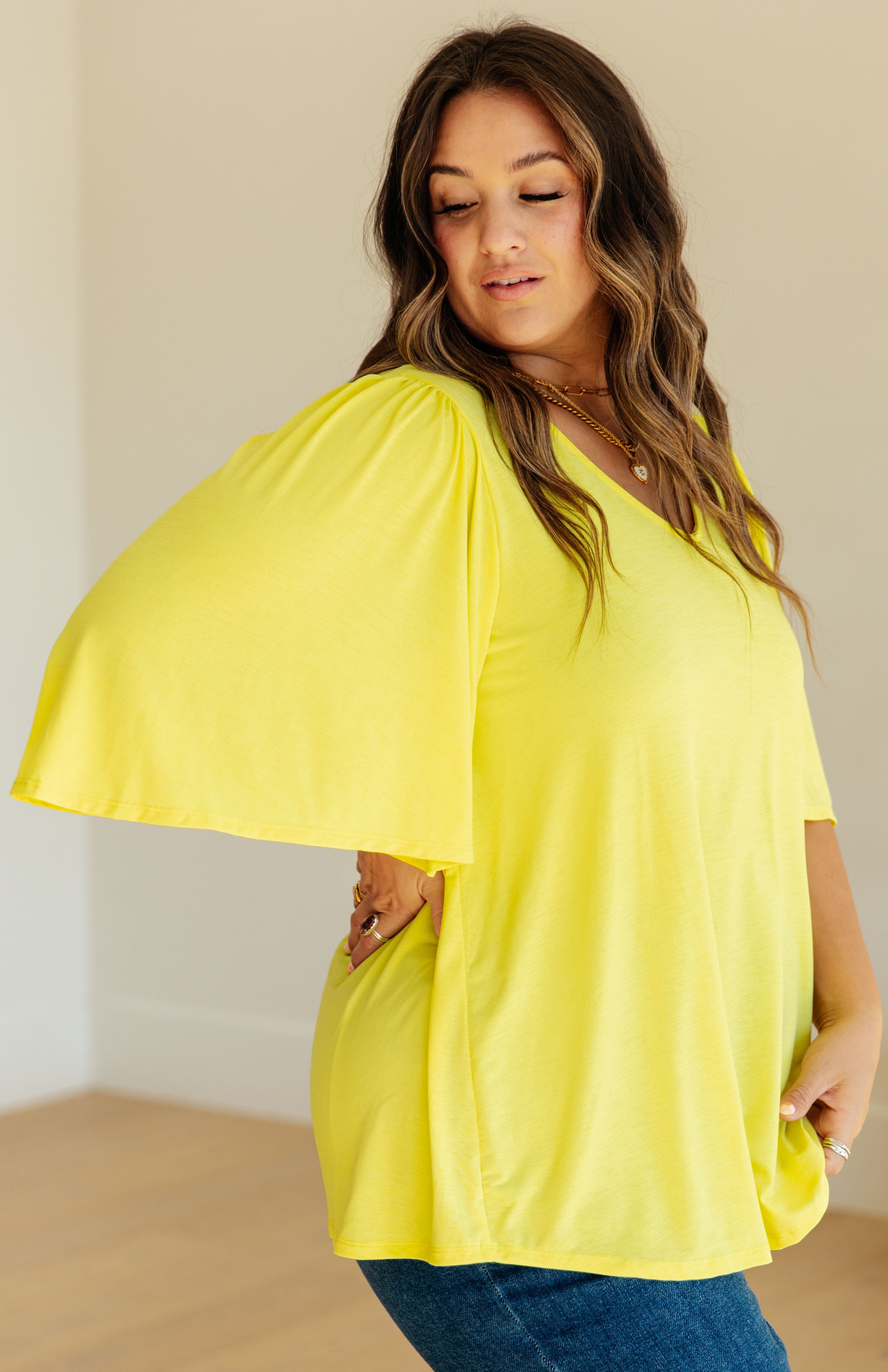 Cali Blouse in Neon Yellow Ave Shops