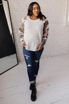 Camo & Stripes Raglan Top Ave Shops