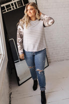 Camo & Stripes Raglan Top Ave Shops