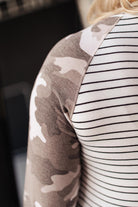 Camo & Stripes Raglan Top Ave Shops