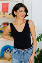 Carefree Seamless Reversible Tank in Black Ave Shops