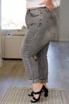 Charlotte High Rise Stone Wash Slim Jeans in Gray Ave Shops