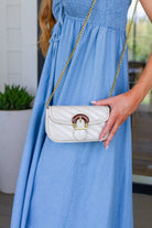 Classic Beauty Quilted Clutch in Ivory Ave Shops