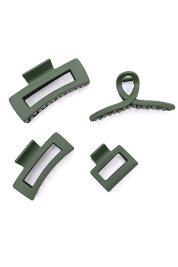 Claw Clip Set of 4 in Forest Green Ave Shops