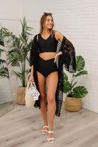 Come Sail Away Swim Top In Black Ave Shops