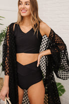 Come Sail Away Swim Top In Black Ave Shops