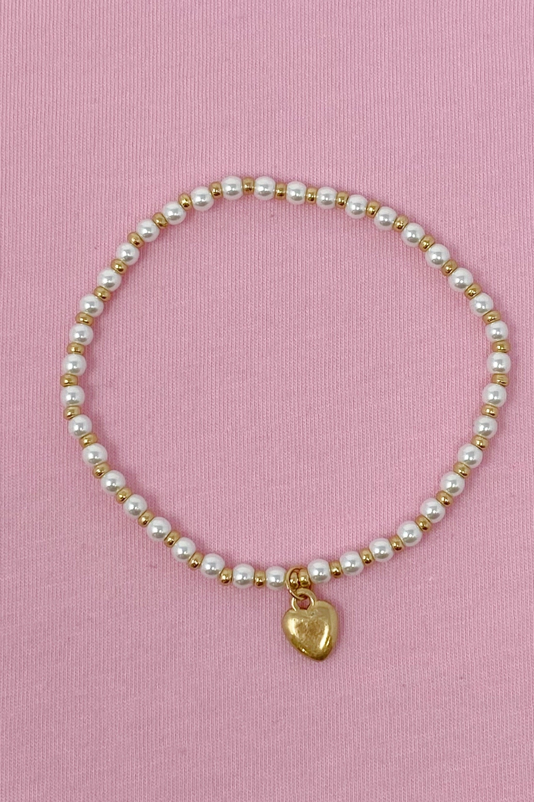 Stone Bead Heart Anklet Ellisonyoung.com