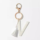 Tasseled Initial Key Chain, White Ellisonyoung.com