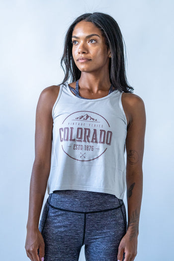 Colorado Vintage Series Crop Top Grey Colorado Threads Clothing