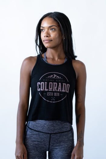 Colorado Vintage Series Crop Top Black Colorado Threads Clothing