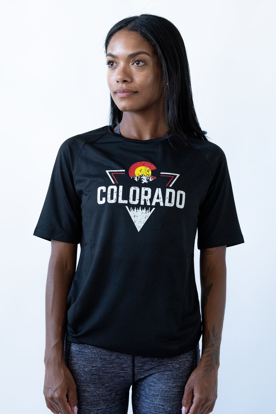 Colorado Threads Mountain Triangle Unisex Performance Tee Black Colorado Threads Clothing