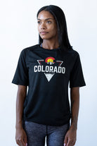 Colorado Threads Mountain Triangle Unisex Performance Tee Black Colorado Threads Clothing