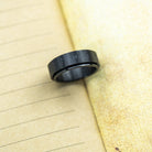 8mm Matt Black Rotating Buddhist Tibetan Spinner Prayer Monk Spinner Ring The Colourful Aura