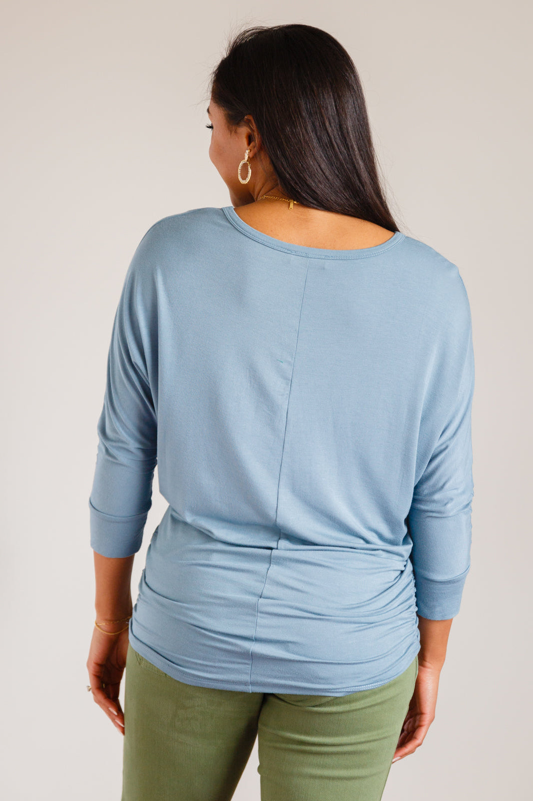 Daytime Boat Neck Top in Blue Gray Ave Shops