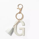 Tasseled Initial Key Chain, White Ellisonyoung.com