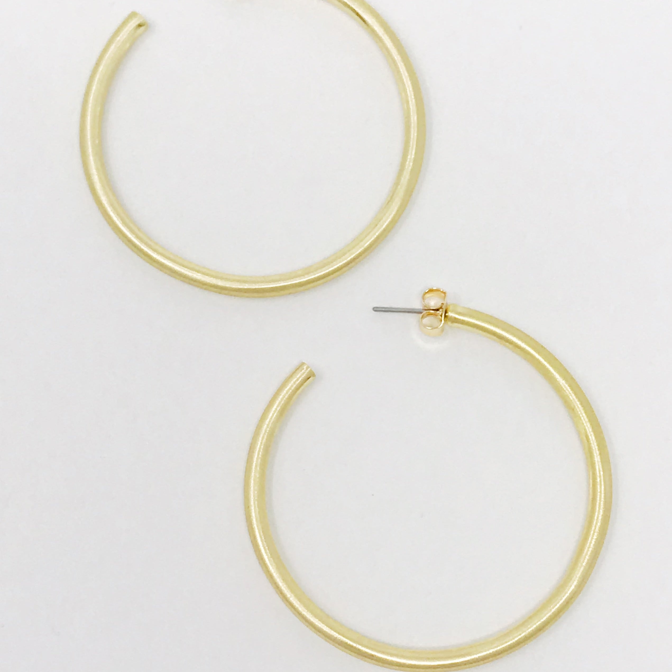 Smaller Jade Satin Finish Hoops Ellisonyoung.com