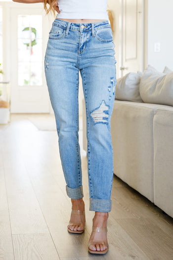 Elodie Mid Rise Distressed Boyfriend Jeans Ave Shops