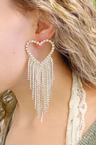 Fringed Shine Heart Earrings Ellisonyoung.com