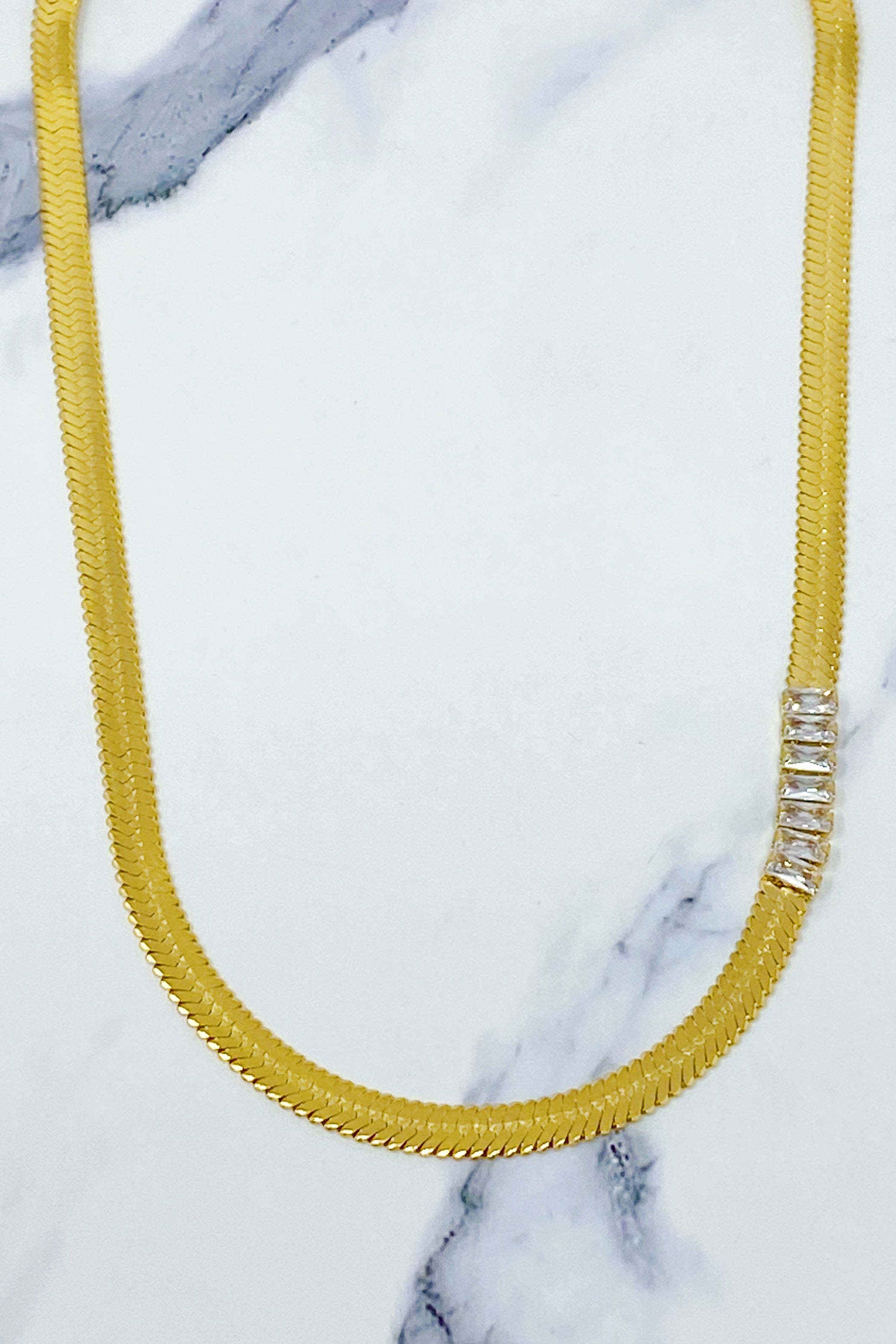 Herringbone Jeweled Necklace Ellisonyoung.com