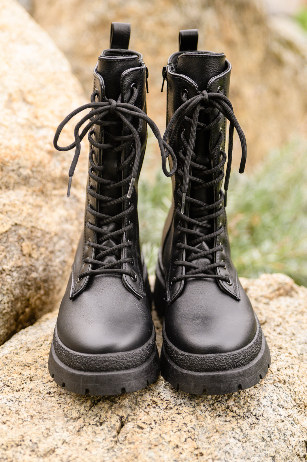 Fresh Feels Combat Boots In Black Ave Shops