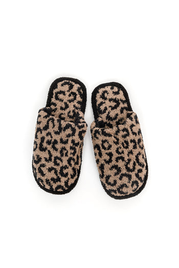 Fuzziest Feet Animal Print Slippers In Mocha Ave Shops