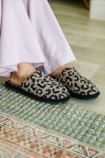 Fuzziest Feet Animal Print Slippers In Mocha Ave Shops