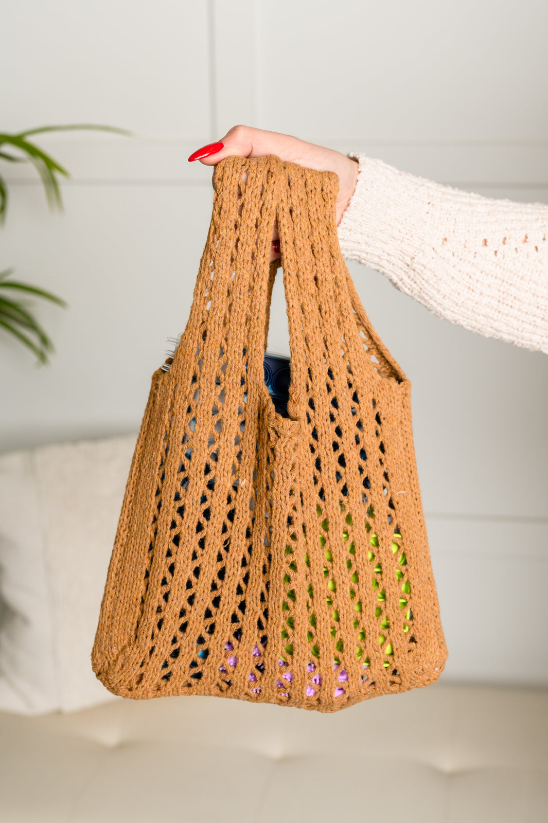Girls Day Open Weave Bag in Tan Ave Shops