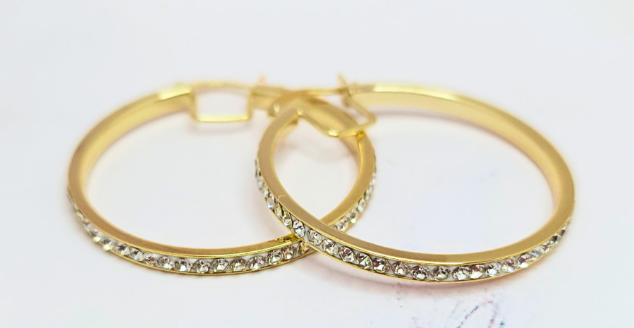 Fine Silver Plated Hoop Earrings with Premium Austrian Crystals Gold or Silver Bougiest Babe