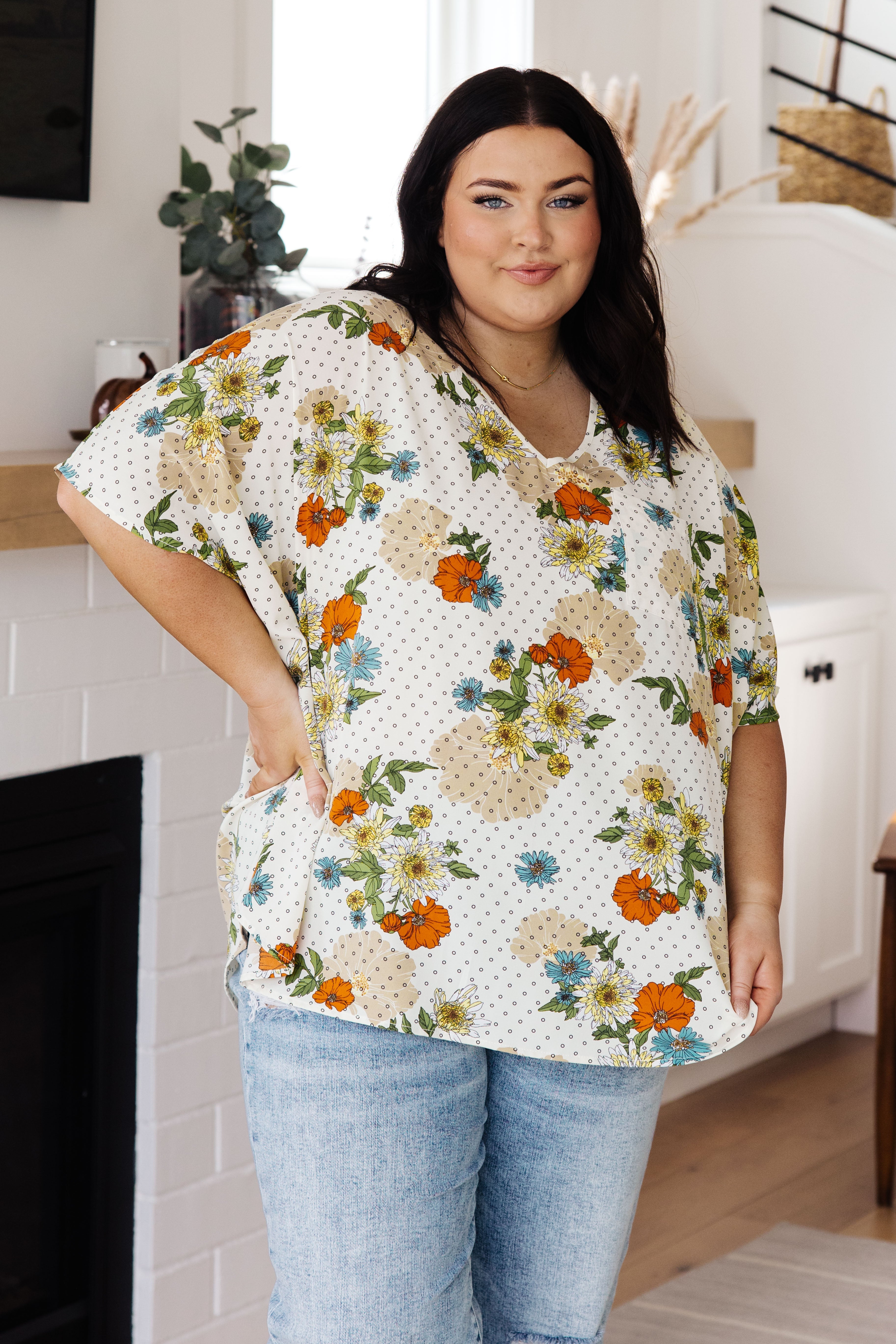 Good Morning Floral V-Neck Blouse |   |  Casual Chic Boutique