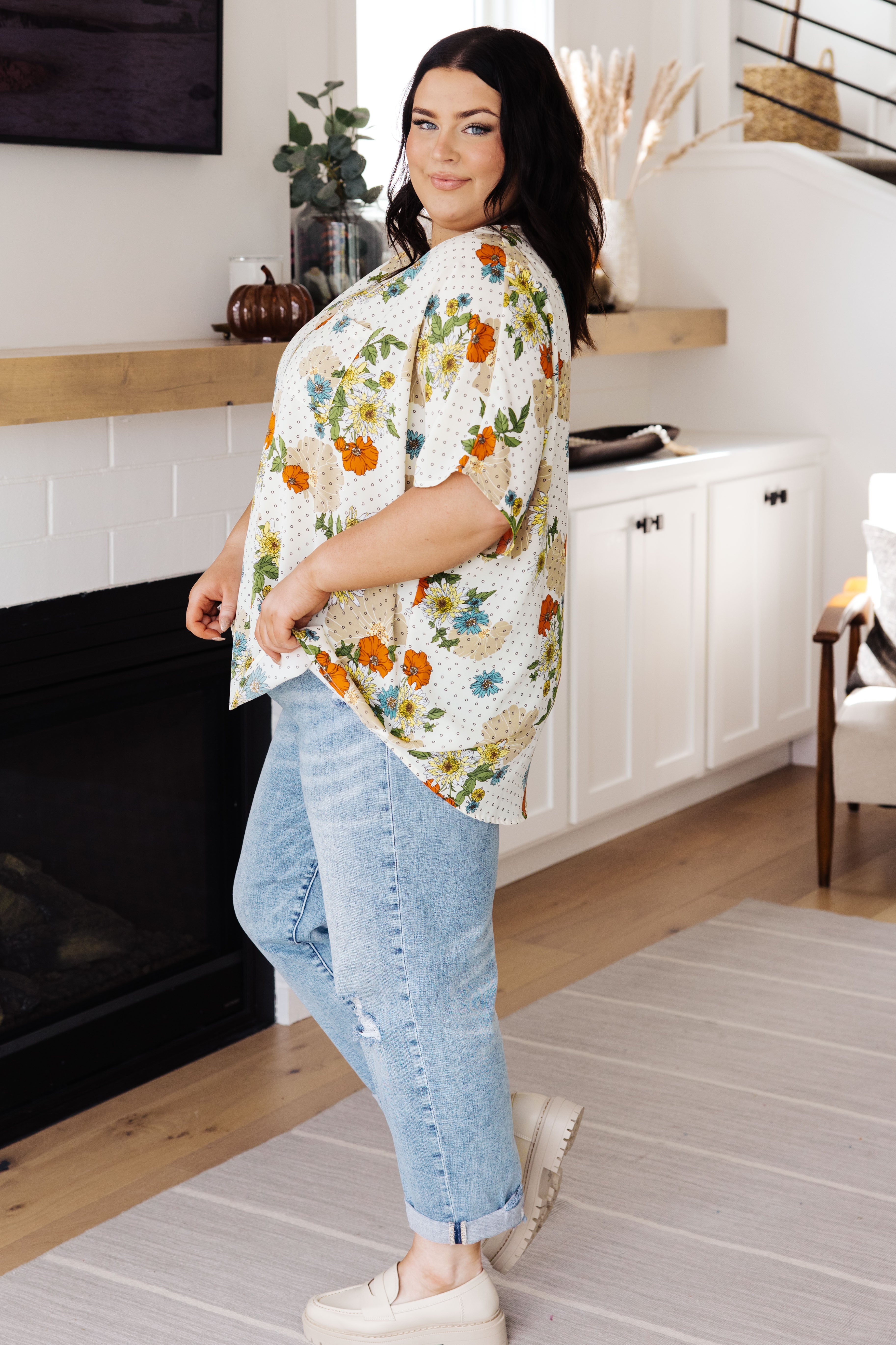 Good Morning Floral V-Neck Blouse |   |  Casual Chic Boutique