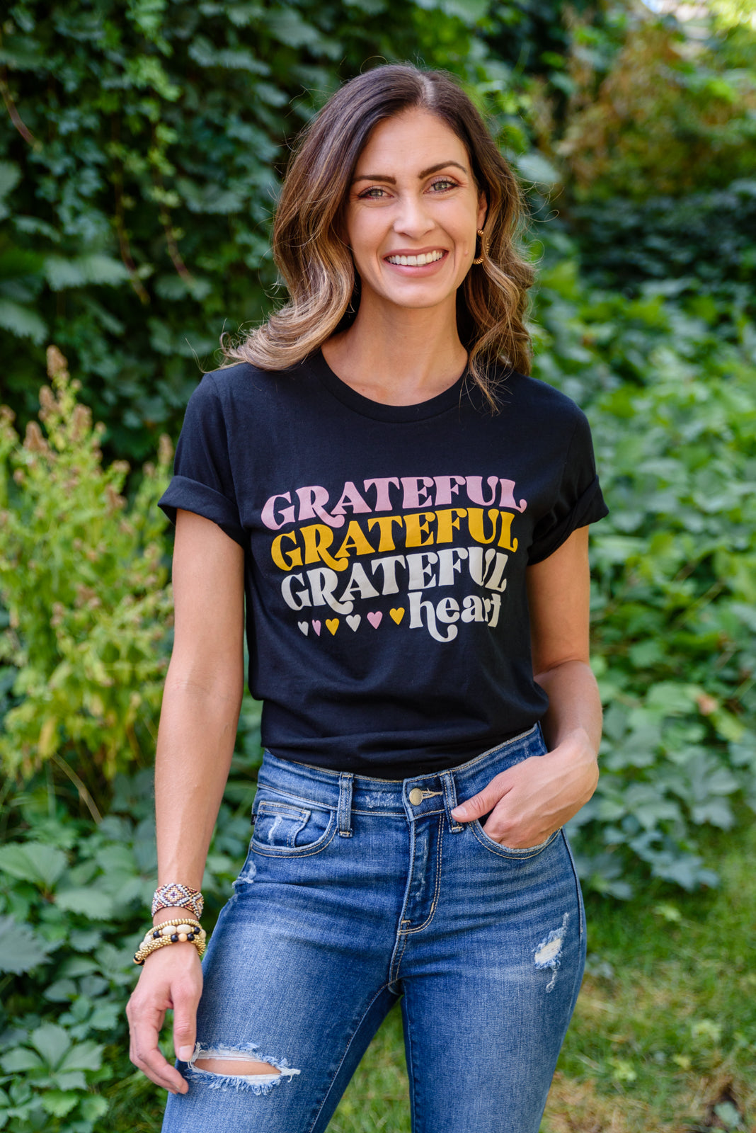 Grateful Heart Graphic T-Shirt In Black Ave Shops