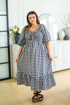 Greenville Gingham Midi Dress Ave Shops