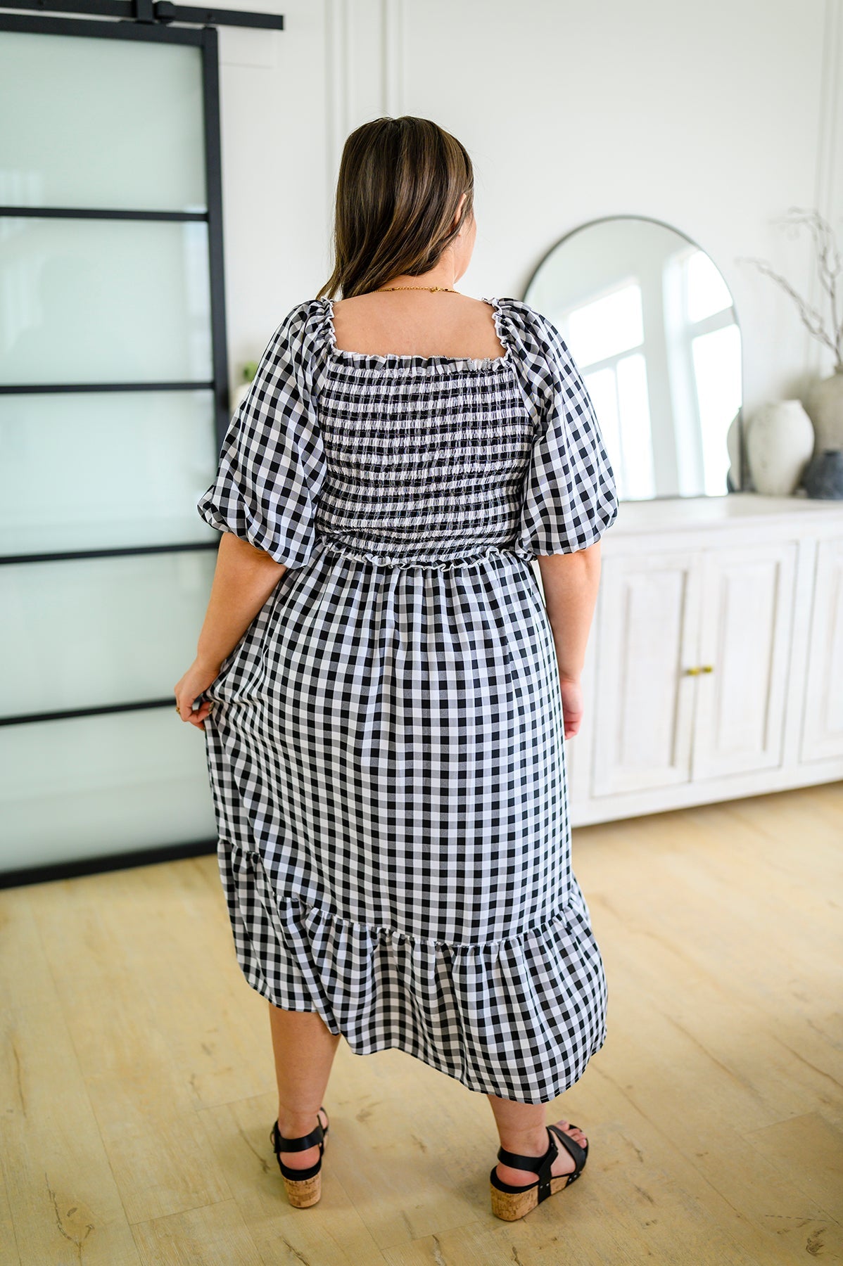 Greenville Gingham Midi Dress Ave Shops